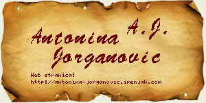 Antonina Jorganović vizit kartica
